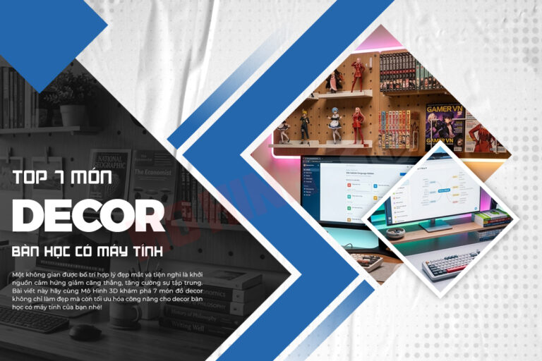 Top 7 món decor bàn học có máy tính